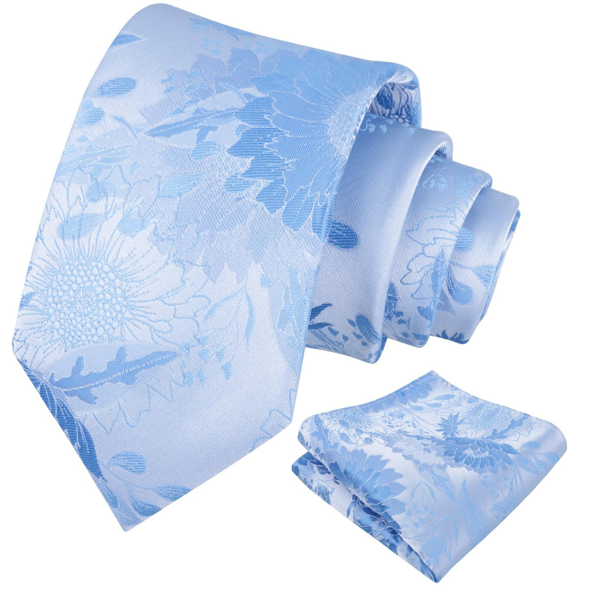 Alizeal Mens Large Chrysanthemum Bloom Floral Tie Set