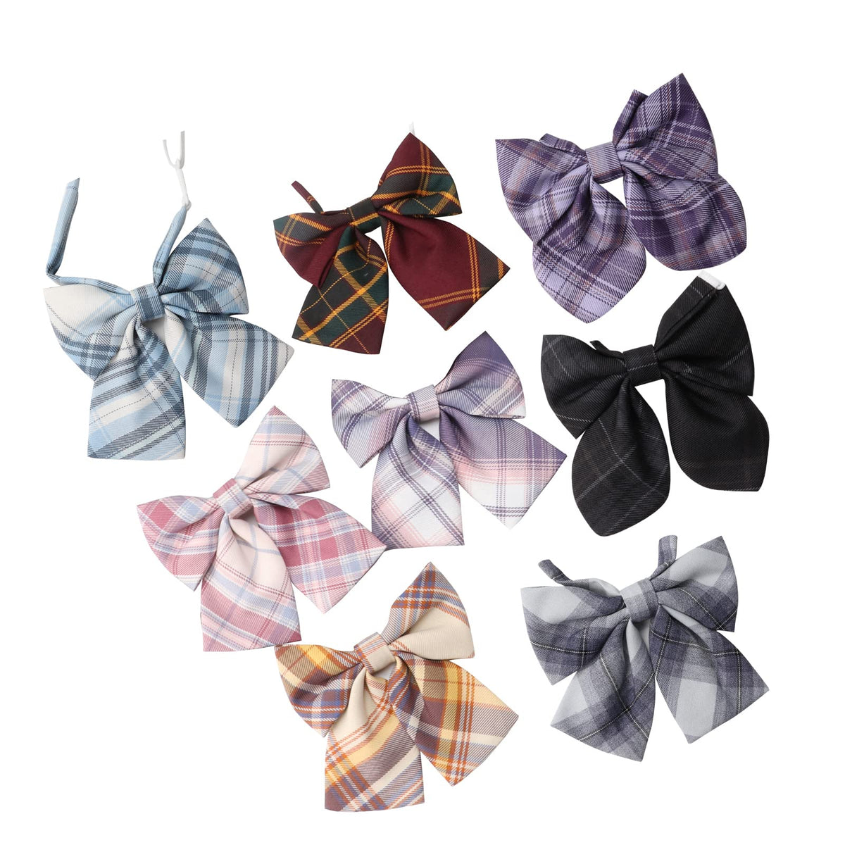 Uniform Adjustable Pre-Tied Zipper Ties For kids boys girls 8 pcs Gowns Neck Neckties School Men's Pretied Ties Set
