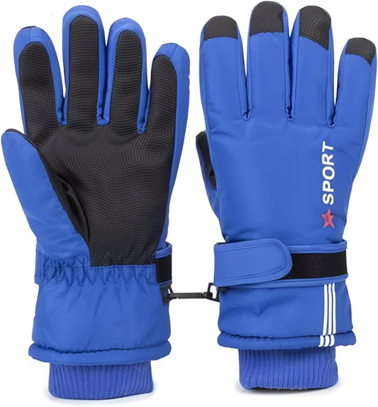 Utaly Boys-Girls-Winter-Snow-Ski-Gloves-Kids Waterproof Snowboard-Glove Warm Outdoor Sports-Mittens 5-10 Years