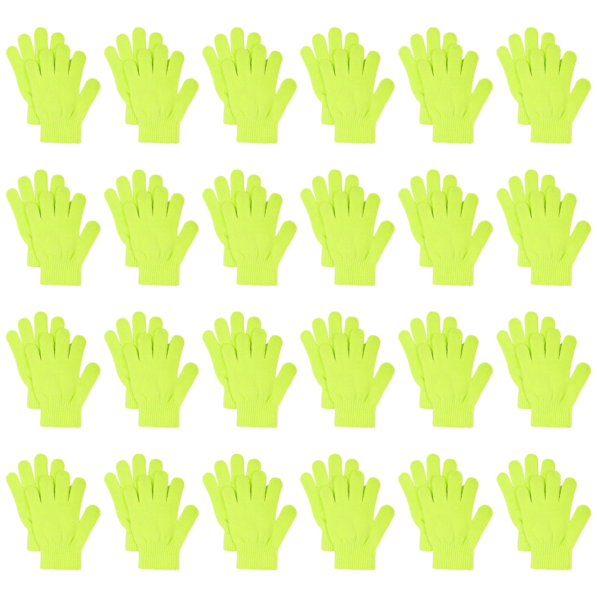jiebor 24 Pairs Kids Warm Winter Knit Gloves for Boys Girls Children