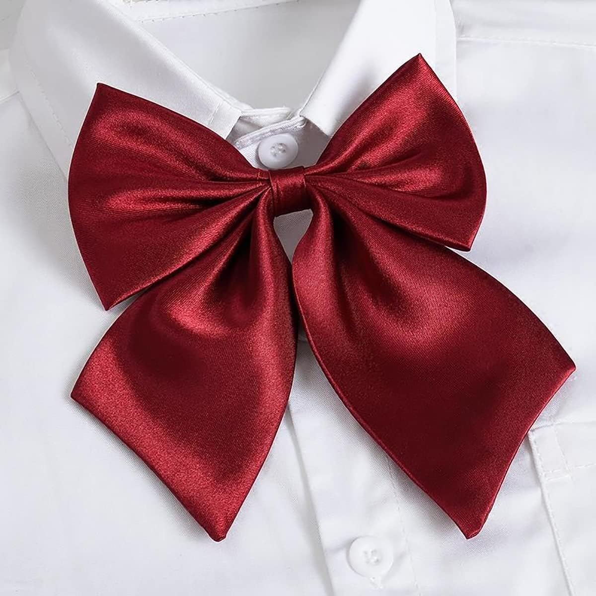 LOPURO Lady Adjustable Pre-tied Bow Tie,Women Uniform Bowtie for Cosplay