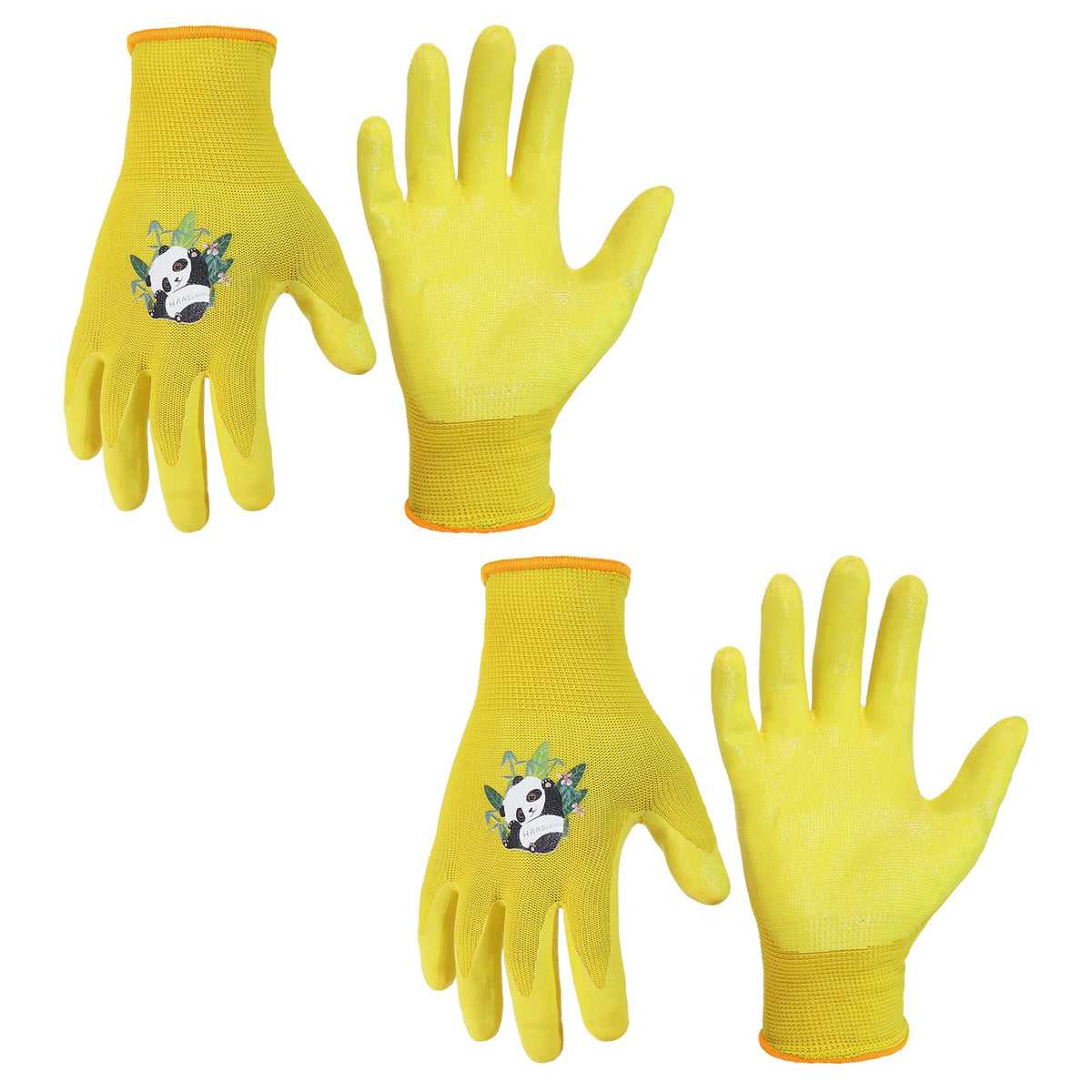 HANDLANDY 2 Pairs Kids Gardening Gloves, Grippy Kids Work Gloves, M