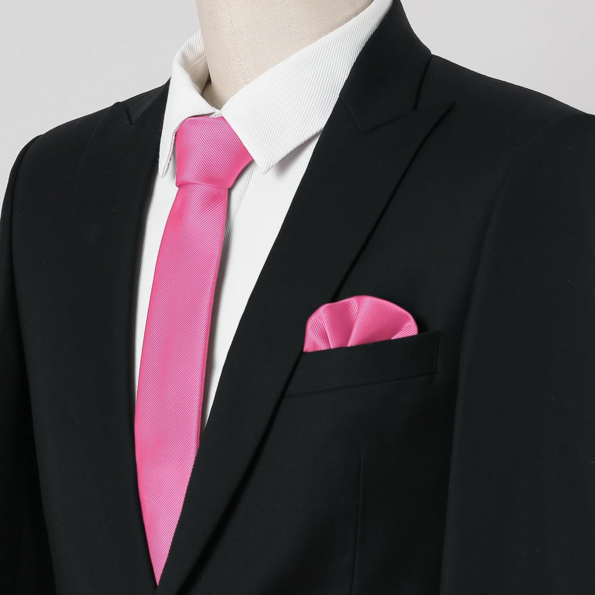 Allegra K Men Solid Color Satin Bowtie Necktie Set for Wedding Business