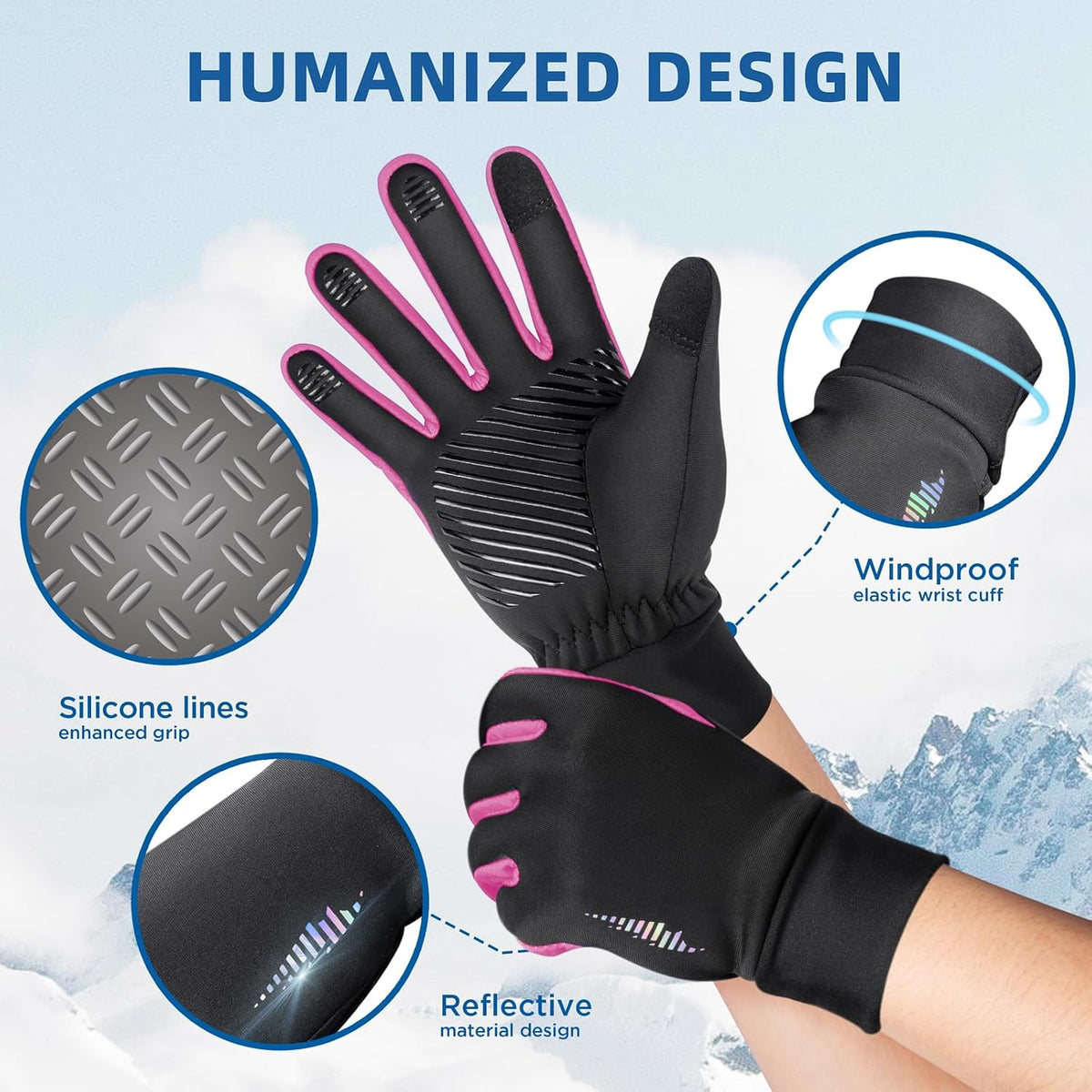 SIMARI Kids Winter Gloves Touchscreen Water-Resistant Warm Thermal for Boy Girl Toddler Cycling Running Ski Snow Cold Weather