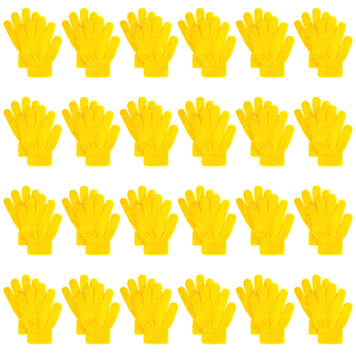 jiebor 24 Pairs Kids Warm Winter Knit Gloves for Boys Girls Children