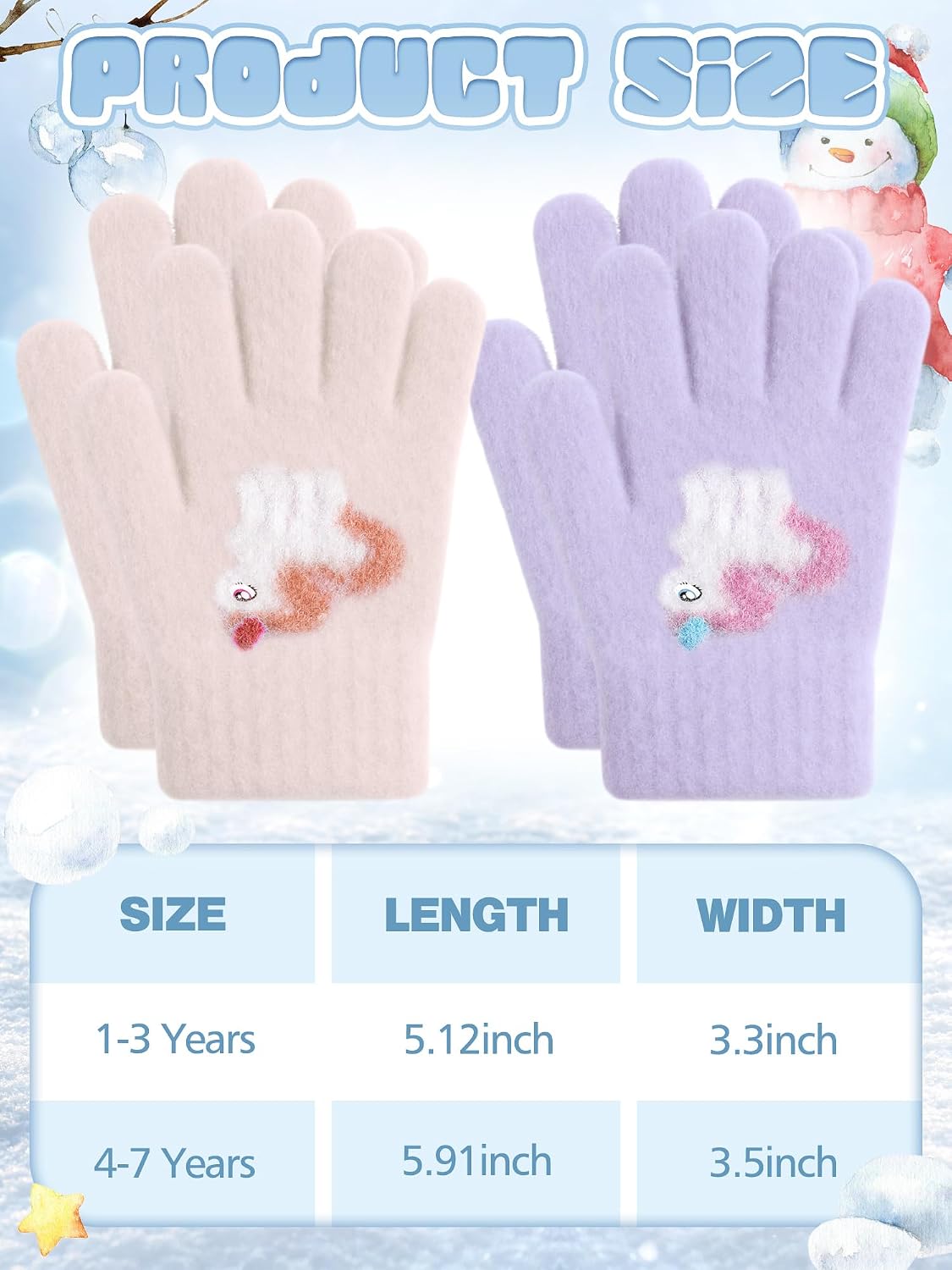 EBOOT 3 Pairs Winter Kids Gloves Warm