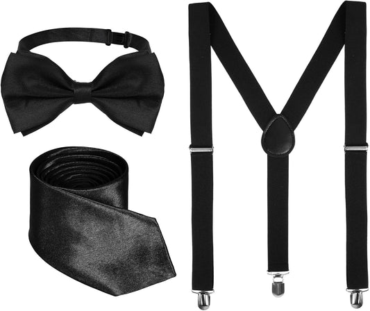 phnydreg 3Pcs 4th of July Suspenders and Bow Tie Set for Men Adjustable Suspender and Bow Tie for Formal Casual Accessories