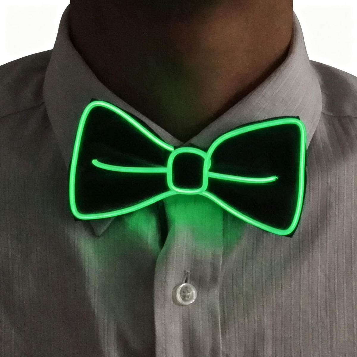 TINAYAUE Light Up Tie, LED Neon Glowing Necktie Bow Ties for Men Women Glow in The Dark Halloween Party Festival Rave Costume