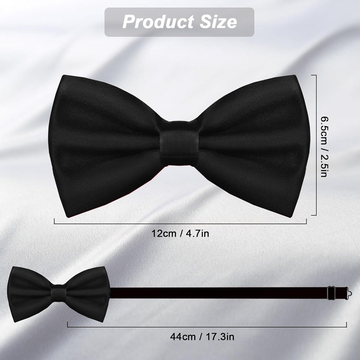 WOXVM Men's Bow Ties Solid Color Pre-Tied Bow Tie Satin Formal Tuxedo Bowtie Adjustable Neck Bowtie for Men Wedding Party