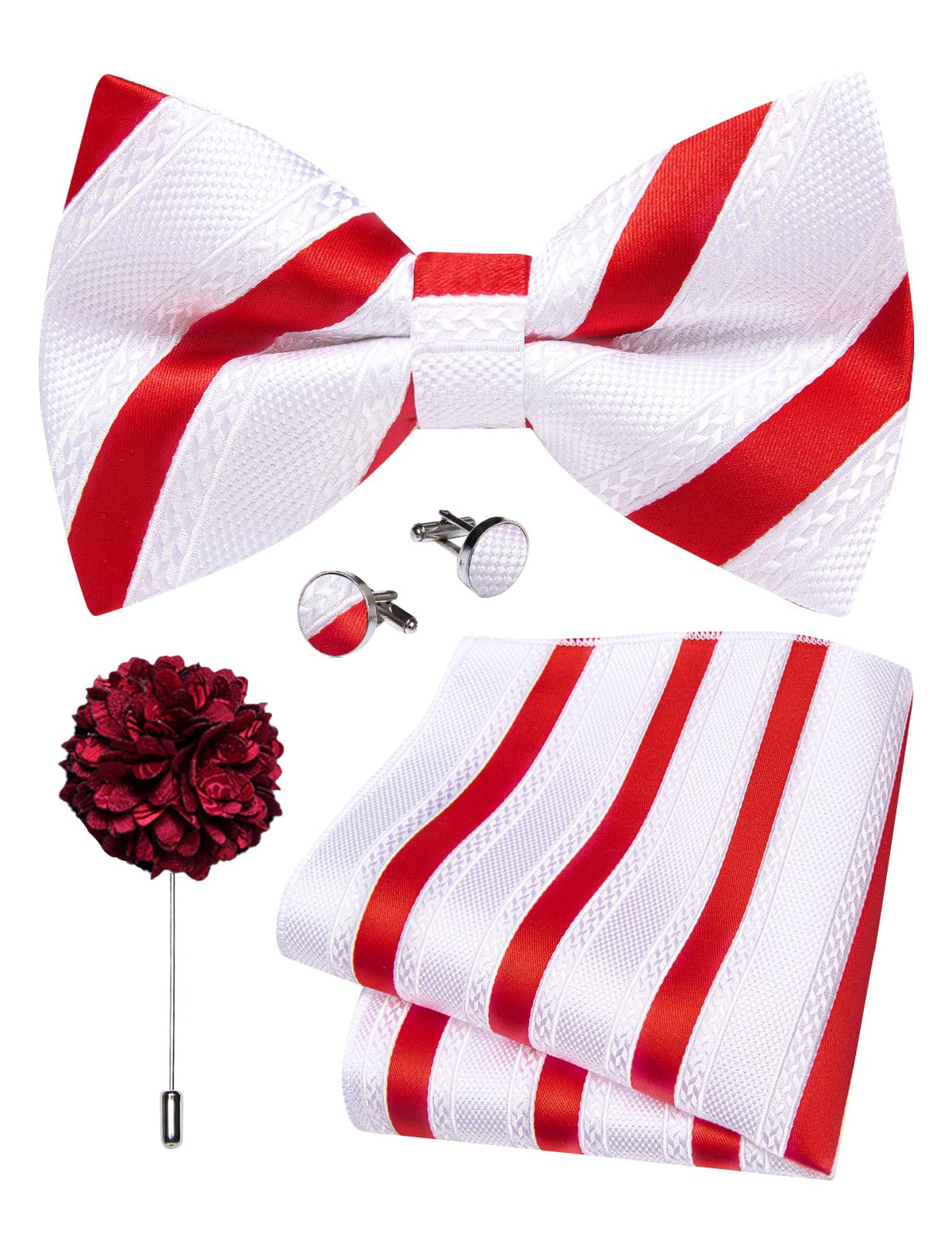 YourTies Silk Bow Ties for Men Pre-Tied Adjustable Paisley Bowtie Set