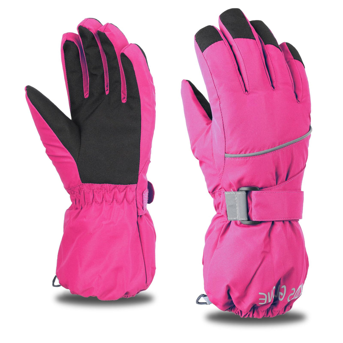 Azarxis Kids Ski Snow Gloves, Waterproof Winter Mittens for Boys Girls
