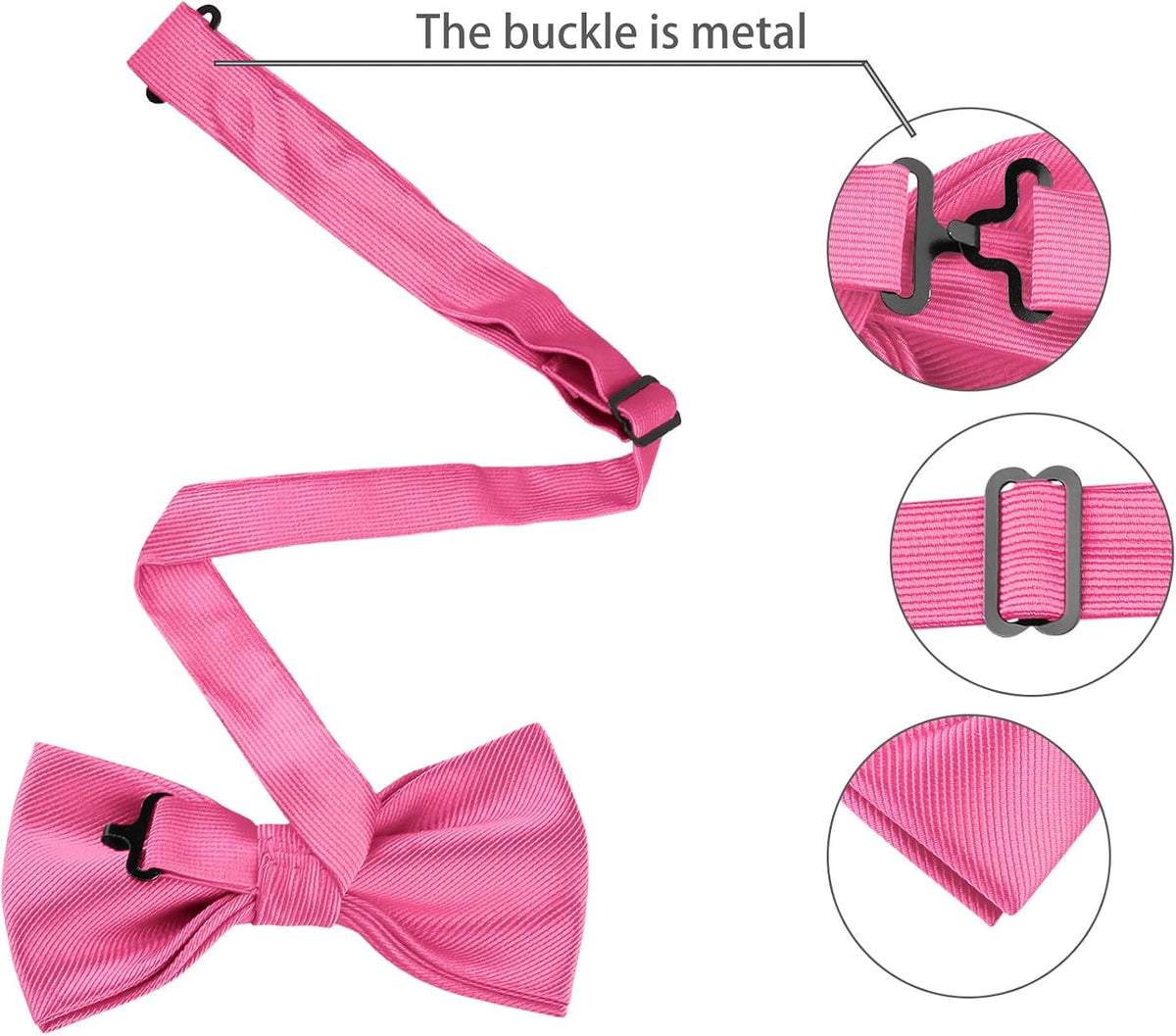 Allegra K Men Solid Color Satin Bowtie Necktie Set for Wedding Business