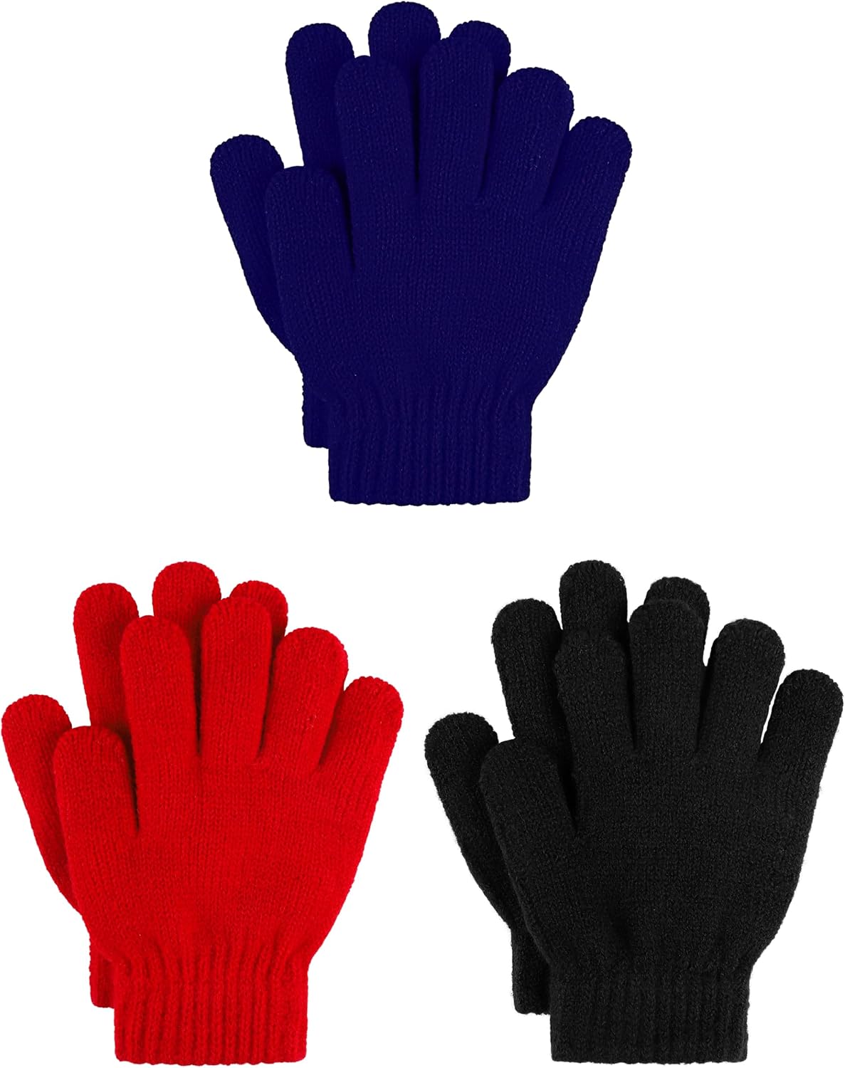 Cooraby 3 Pairs Kids Winter Gloves Thick Warm Toddler Gloves for Boys Girls