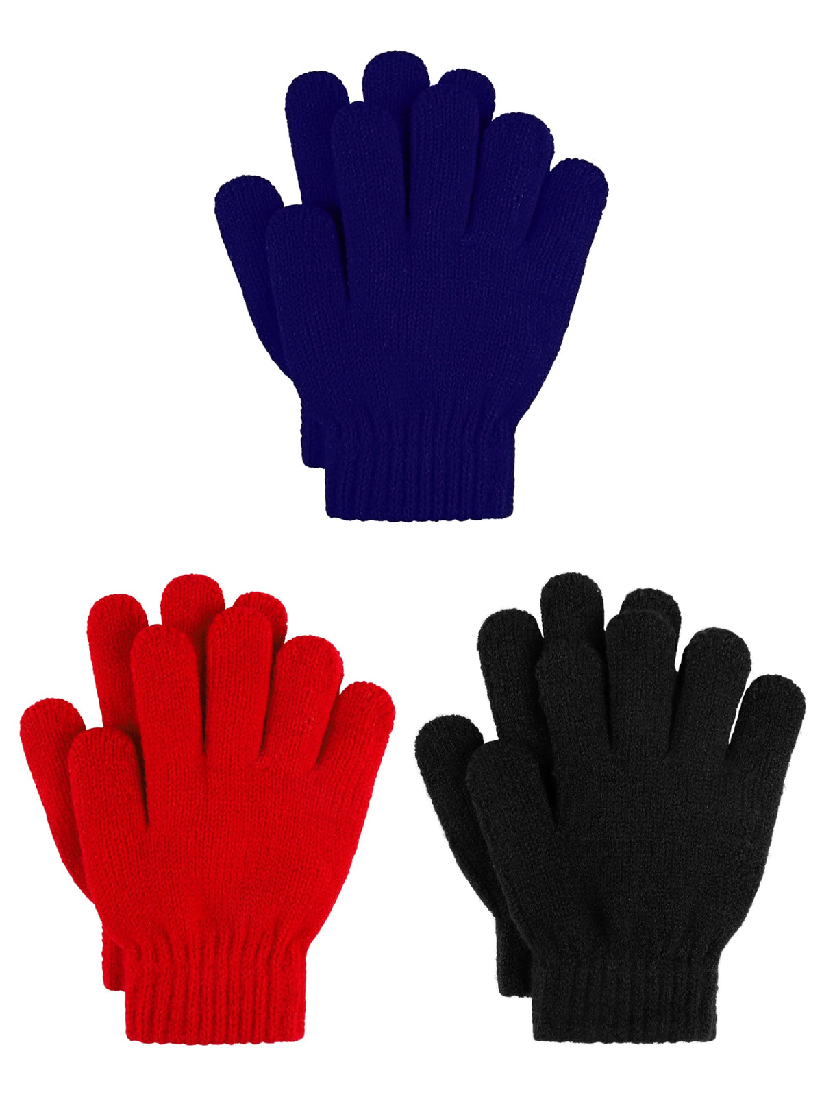 Cooraby 3 Pairs Kids Winter Gloves Thick Warm Toddler Gloves for Boys Girls