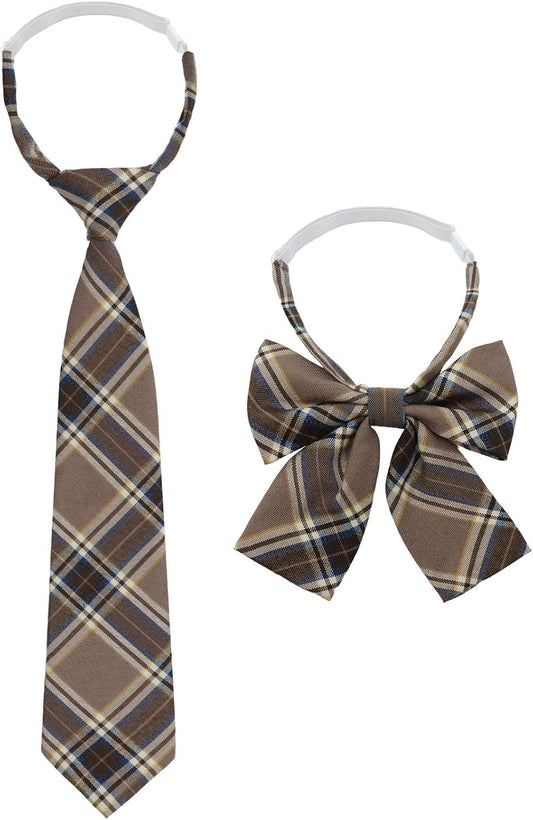 Striped Ties for Women Plaid Uniform Bow Tie for Women for Casual