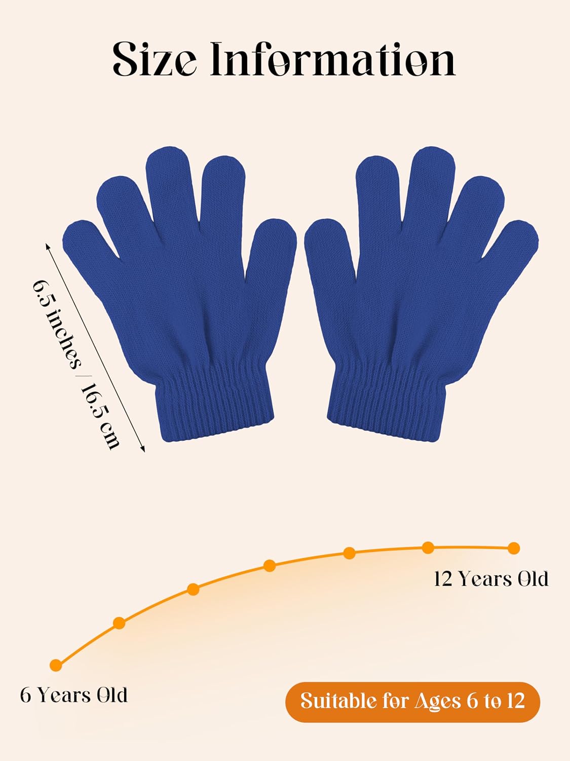 Cooraby 12 Pairs Kid's Winter Magic Gloves Children Stretchy Warm Magic Gloves Boys or Girls Knit Gloves for 6-12 Years