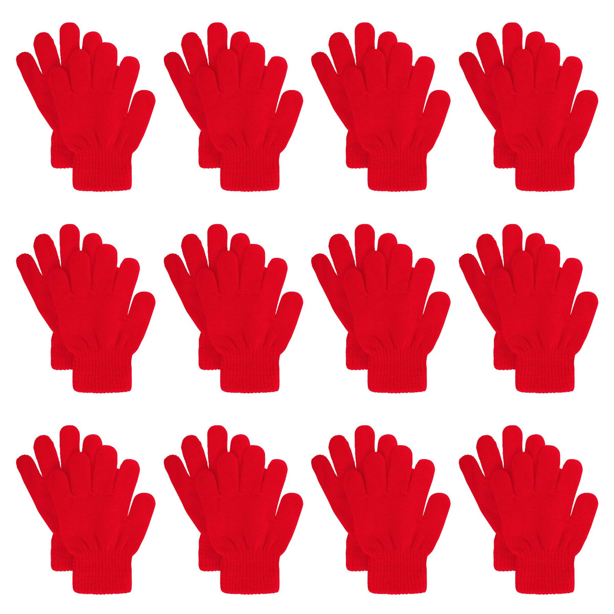 jiebor 12 Pairs Kids Warm Winter Knit Gloves for Boys Girls Children