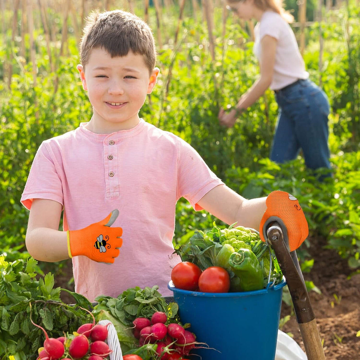 12 Pairs Kids Gardening Work Gloves (Small (Age 3-5))
