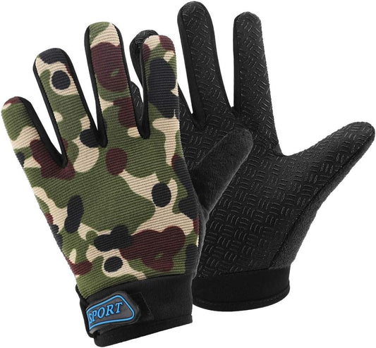 Accmor Kids Cycling Gloves - Breathable Non-Slip Full Finger Gloves for Child Cycling, Climbing, Riding, Biking & Outdoor Sports (4-10 Years Boys & Girls)