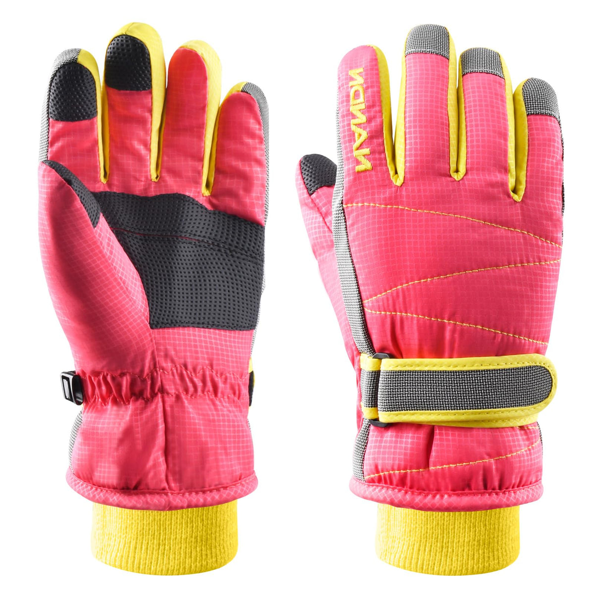 Azarxis Kids Ski Snow Gloves, Waterproof Winter Mittens for Boys Girls