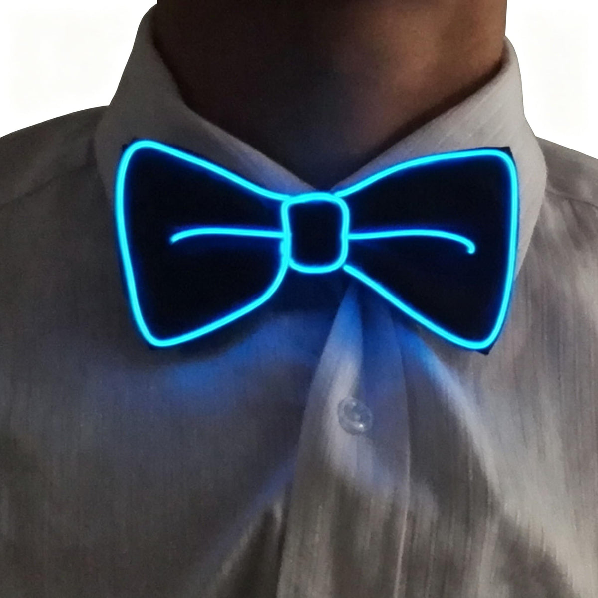 TINAYAUE Light Up Tie, LED Neon Glowing Necktie Bow Ties for Men Women Glow in The Dark Halloween Party Festival Rave Costume