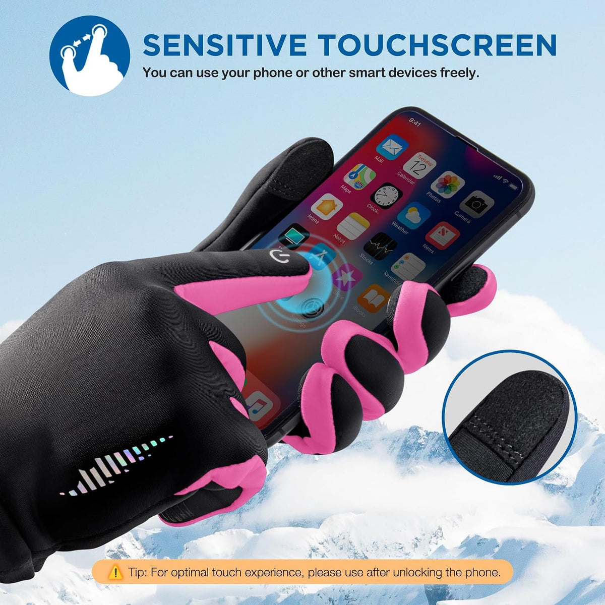 SIMARI Kids Winter Gloves Touchscreen Water-Resistant Warm Thermal for Boy Girl Toddler Cycling Running Ski Snow Cold Weather