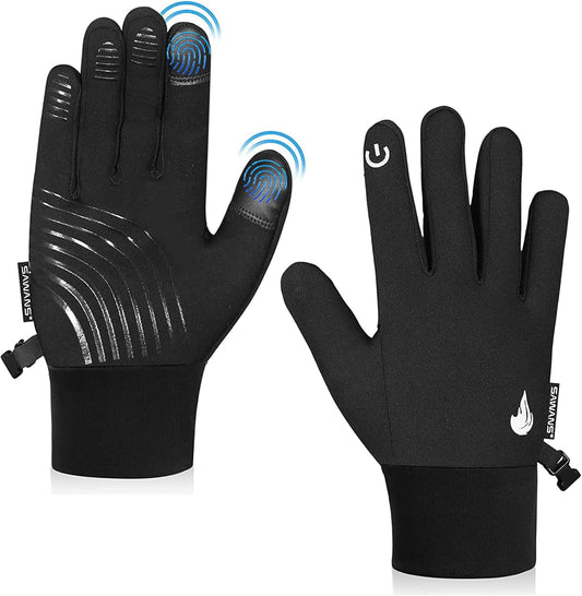 SAWANS Kids Cycling Gloves Sports Winter Thermal Boys Girls Children Windproof Anti-Slip Touchscreen Gloves Age 4-12 Years Bike Mitts Riding Running Warm Outdoor Hiking Ski