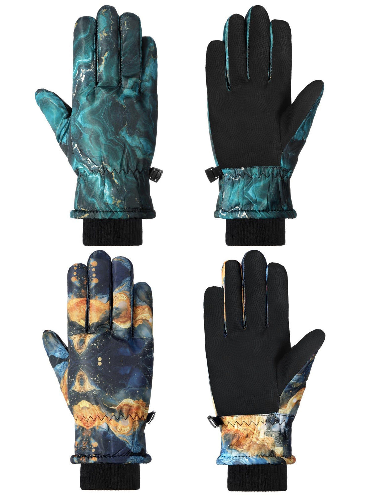 SATINIOR 2 Pair Kids Waterproof Winter Gloves