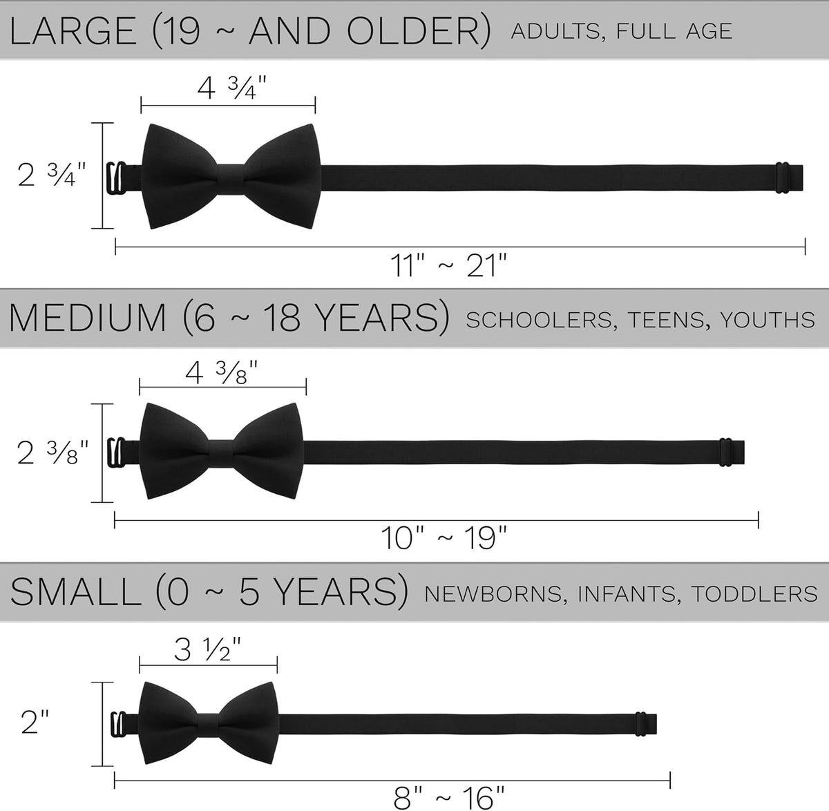 BOW TIE HOUSE Mens Bowties Pre-tied Shape Clip on Bowtie Solid Men Formal Wear for kids, baby boys, toddler any age bow ties