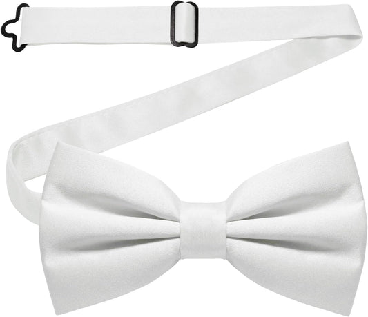 JEMYGINS Solid Color Pre-tied Bow Tie Adjustable Bowtie for Men