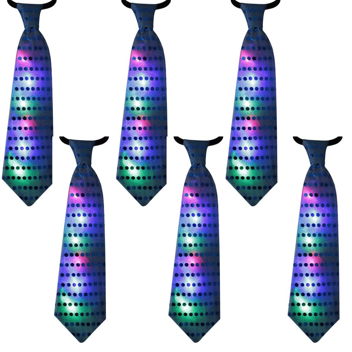 LED Sequin Necktie Electric Bright Light Up Men's Bow Ties Women Kids Flashing Bowties Glow Party Rave Festival School