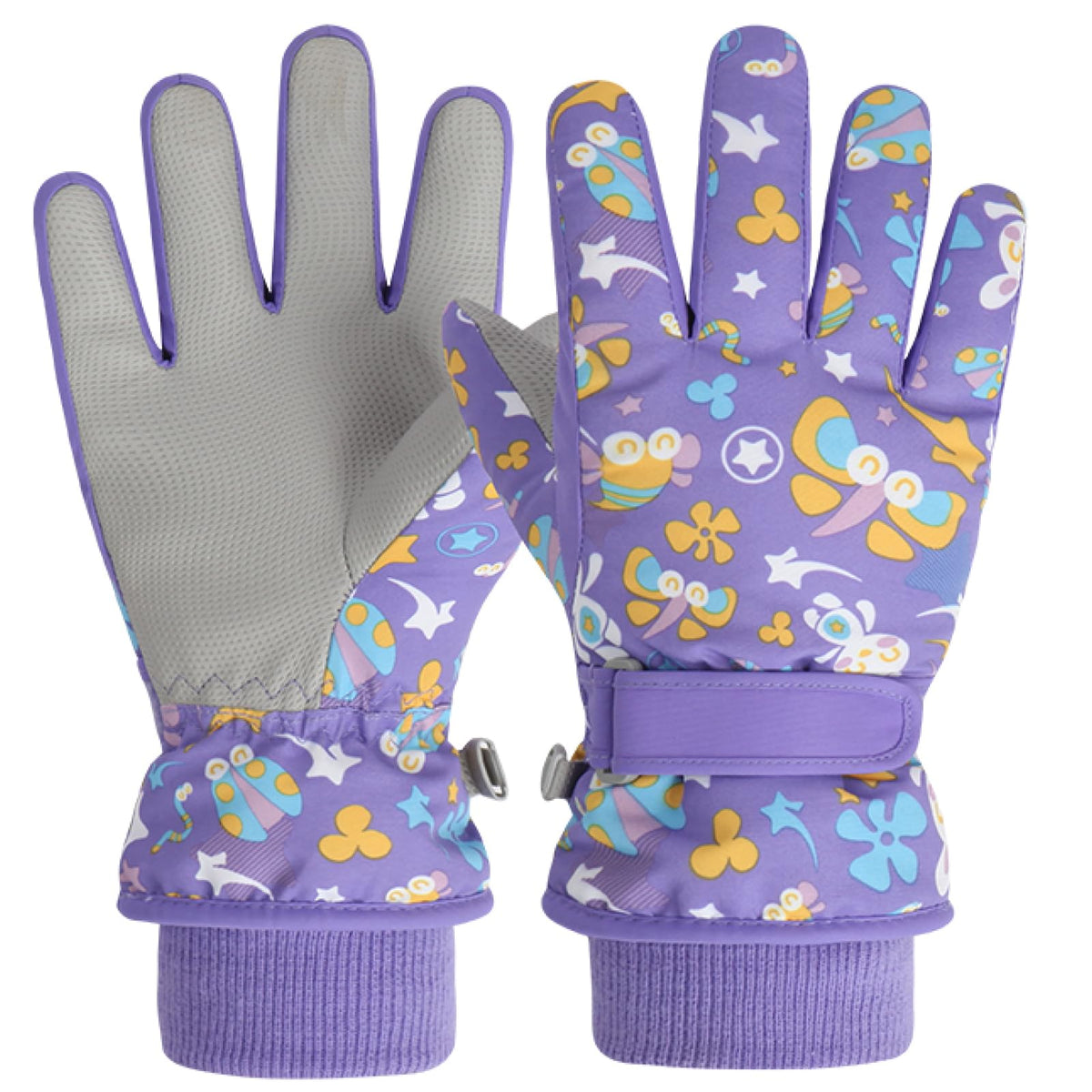 Azarxis Kids Ski Snow Gloves, Waterproof Winter Mittens for Boys Girls