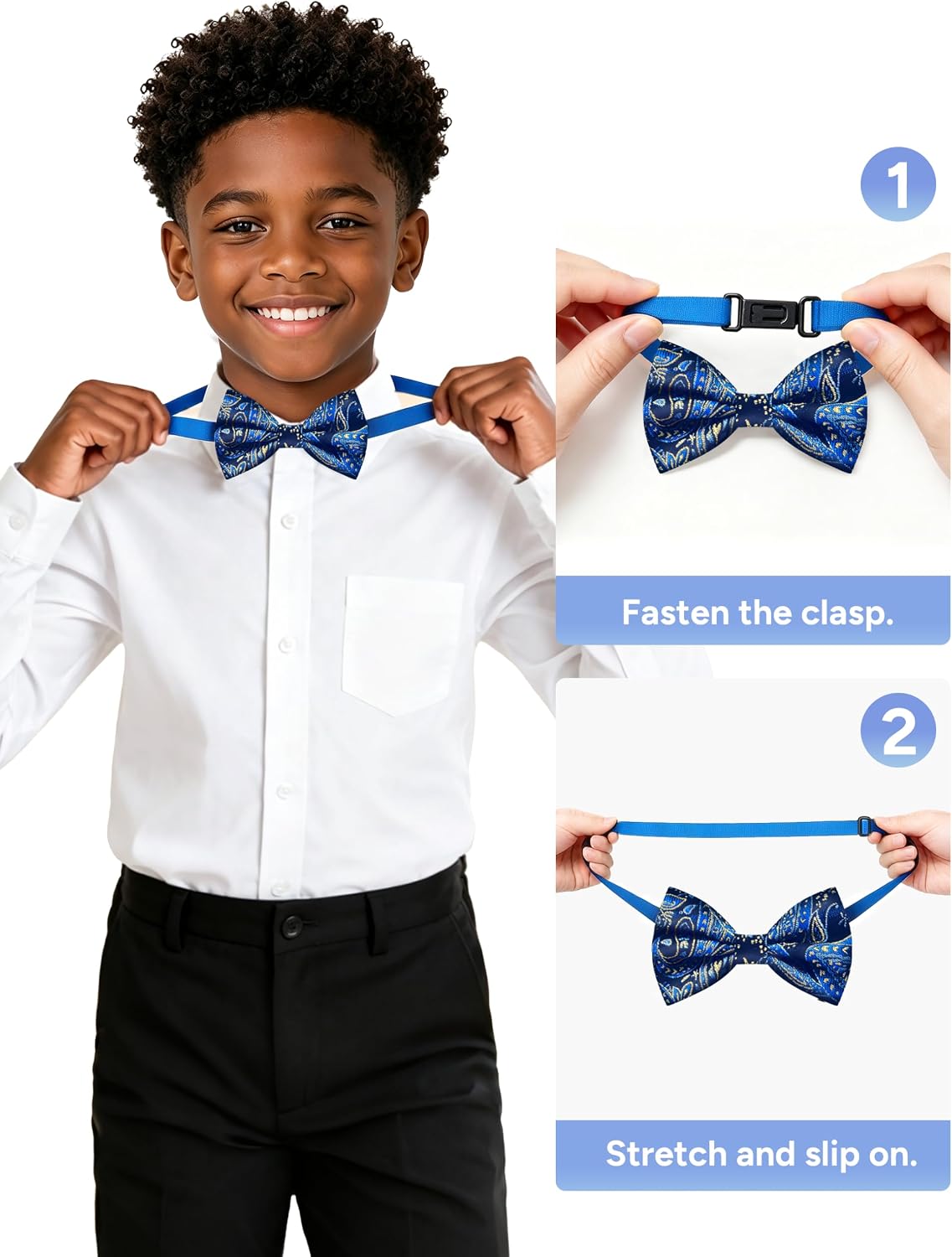 Boys Pre-Tied Zipper Necktie 3-Piece Set