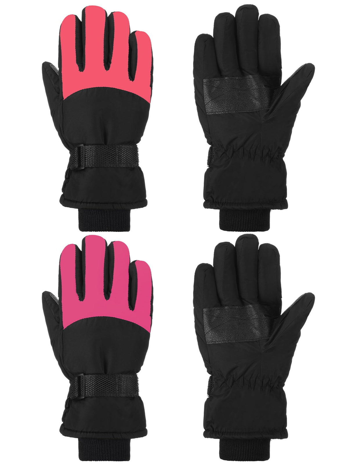 SATINIOR 2 Pair Kids Waterproof Winter Gloves