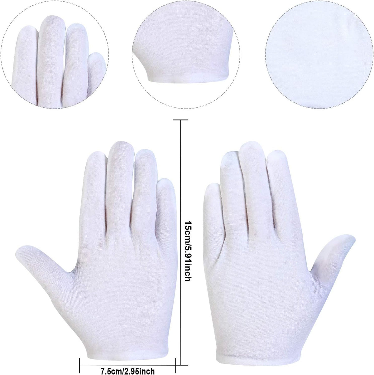 SATINIOR 4 Pairs White Kids Gloves Halloween Party Costume