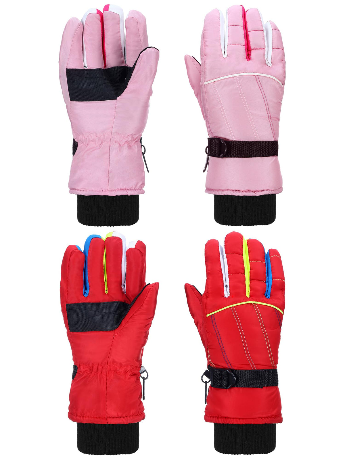 SATINIOR 2 Pair Kids Waterproof Winter Gloves