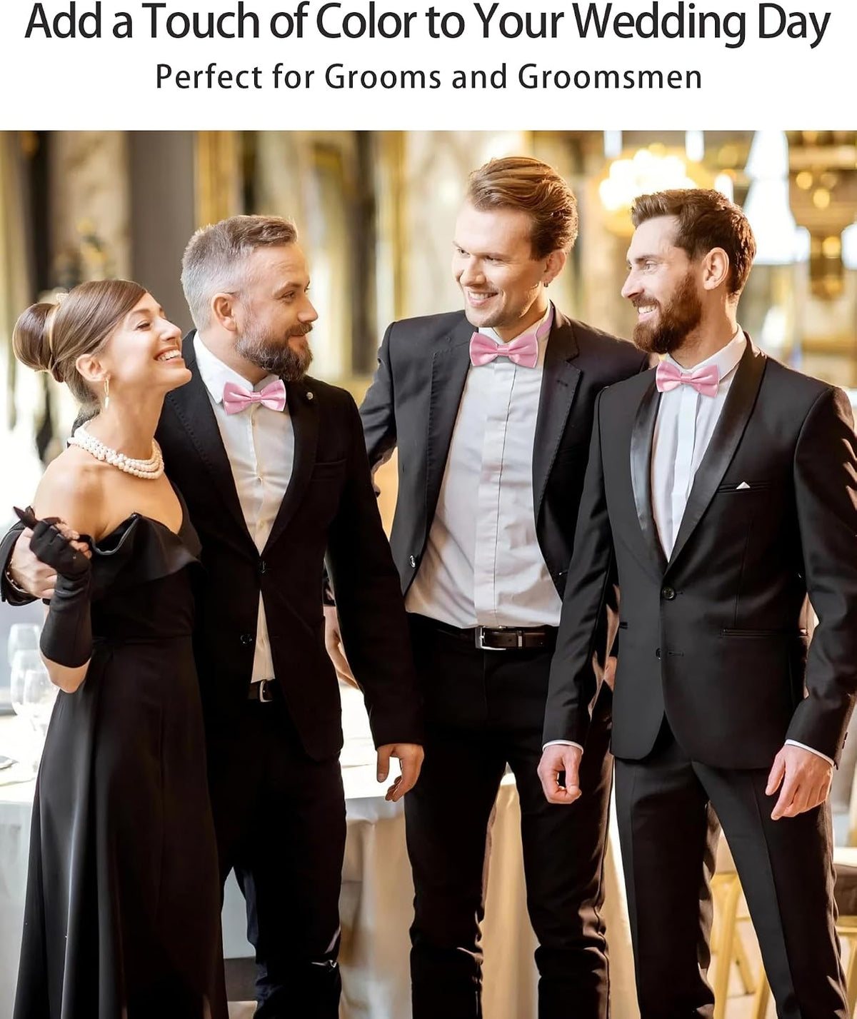 AWAYTR Bow Ties for Men - Pre-Tied Adjustable Tuxedo Style for Wedding