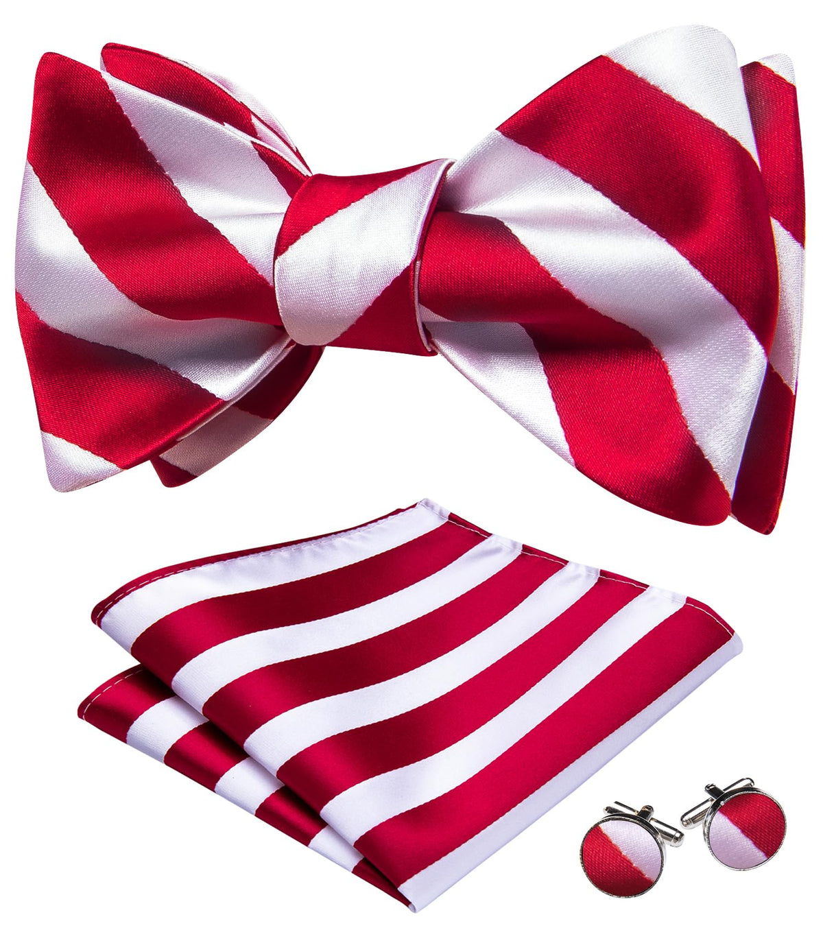 YOHOWA Bow Ties for Men Paisley Self Tie Bowtie Pocket Square Cufflinks Set
