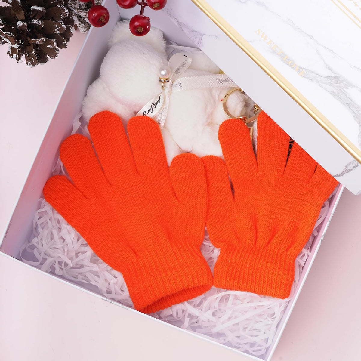 jiebor 12 Pairs Kids Warm Winter Knit Gloves for Boys Girls Children