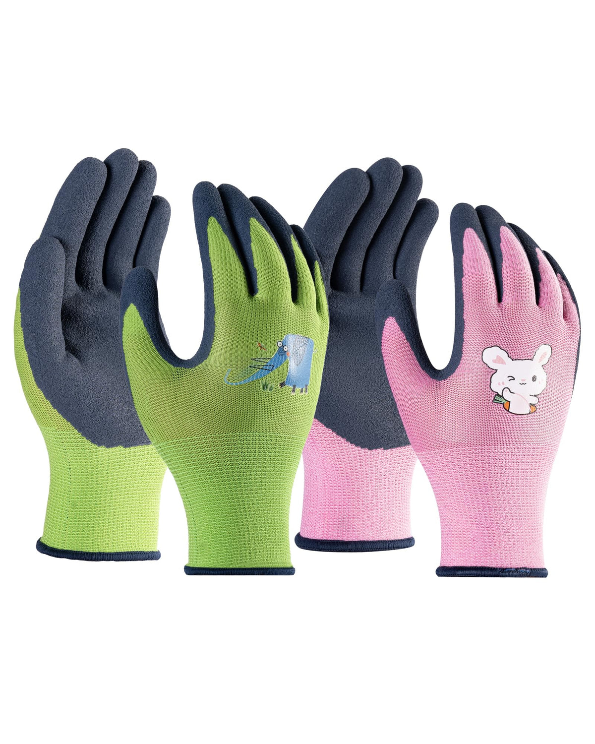 Kids Gardening Gloves, Skin-Friendly Rubber Coated Childrens Garden Gloves, Toddler Work Gloves Boys Girls