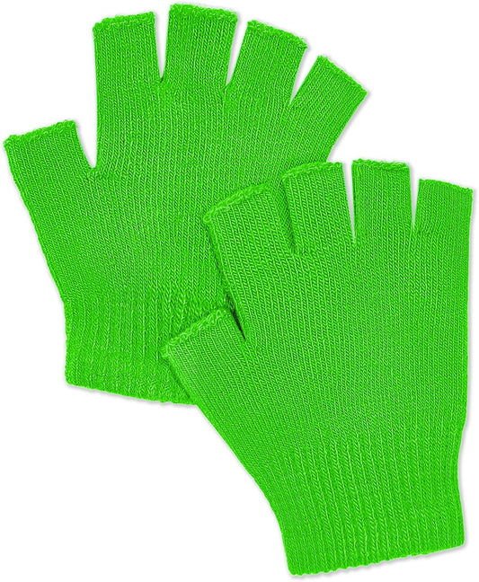 Durio Kids Fingerless Gloves, Soft Knit Half Finger Gloves, Ages 3-6