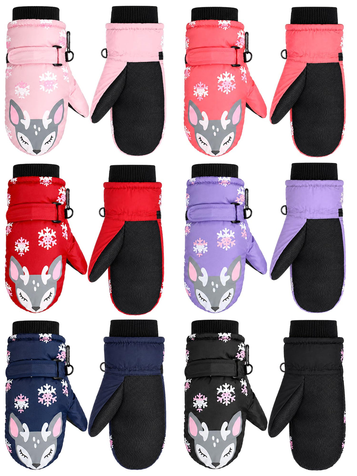 SATINIOR 6 Pairs Kids Snow Mittens