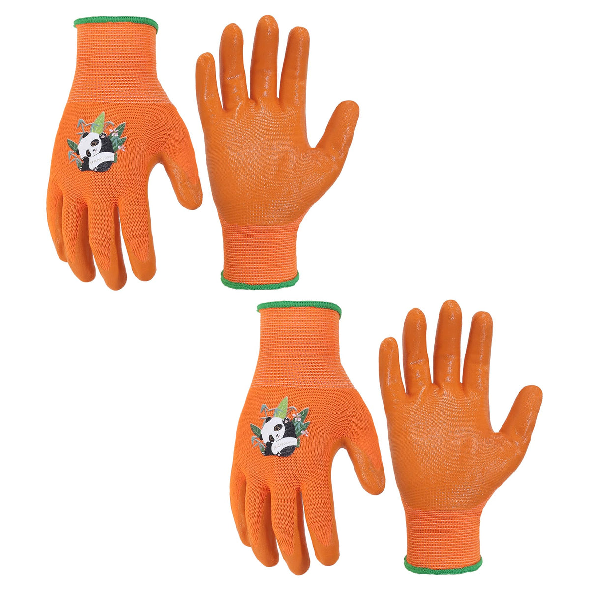 HANDLANDY 2 Pairs Kids Gardening Gloves, Grippy Kids Work Gloves, M