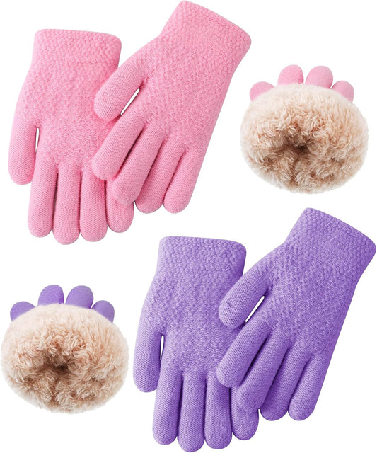 Chuarry 2 Pairs Kids Fleece Lined Gloves