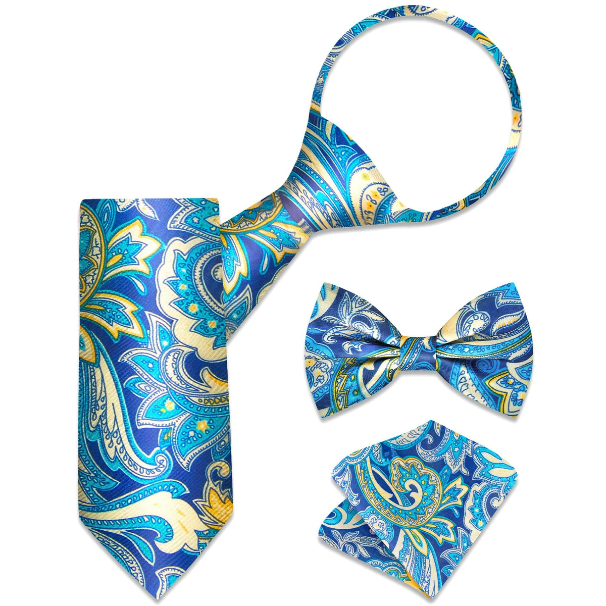 Boys Pre-Tied Zipper Necktie 3-Piece Set
