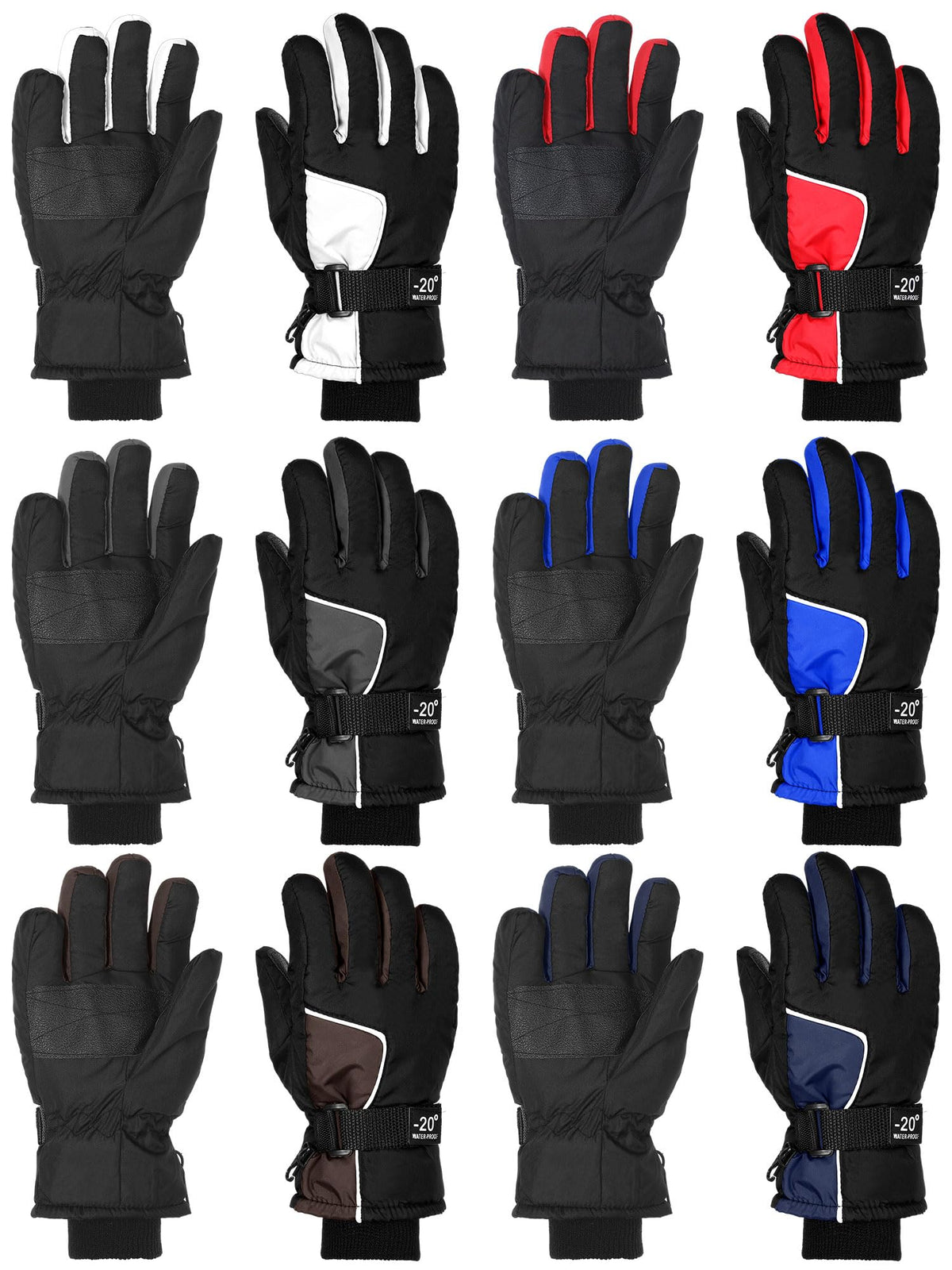 Bencailor 6 Pairs Kids Winter Snow Gloves