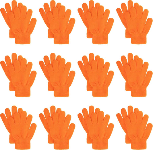 jiebor 12 Pairs Kids Warm Winter Knit Gloves for Boys Girls Children