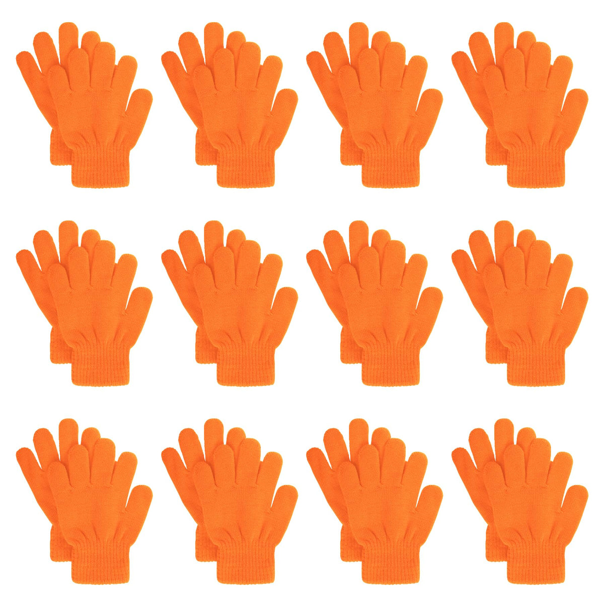 jiebor 12 Pairs Kids Warm Winter Knit Gloves for Boys Girls Children