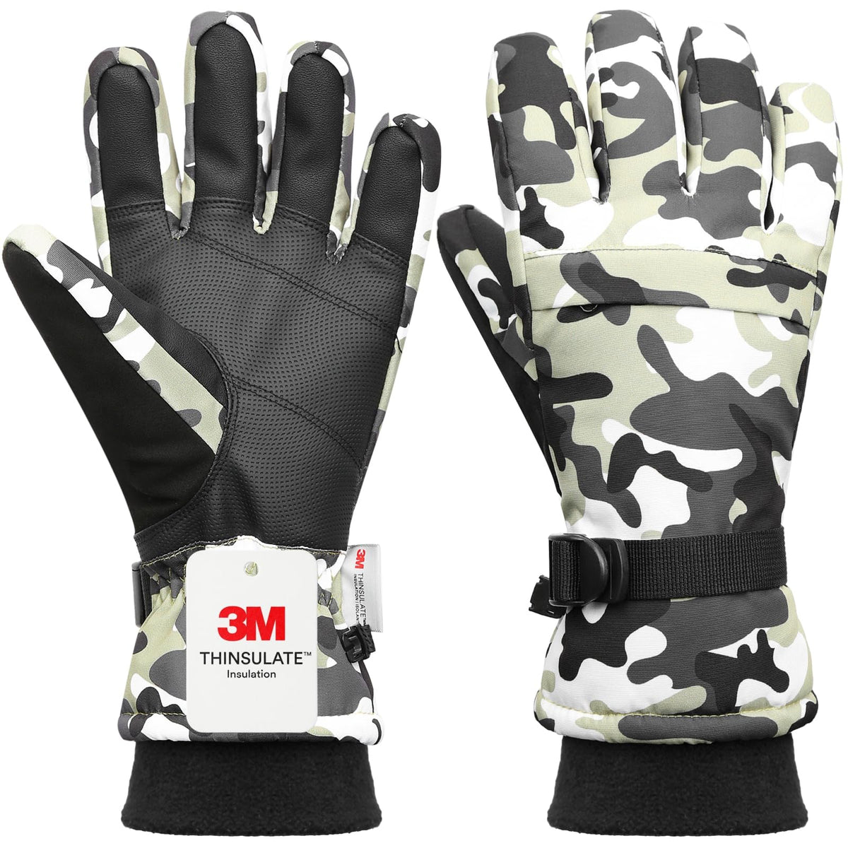 Ski Gloves,Snow Gloves Waterproof Winter Warm Cold Weather Touchscreen Gloves for Parent& Child Kids Skiing,Snowboarding