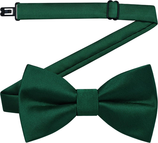 GUSLESON Solid Bow Ties for Boys Pre-Tied Baby Kids Bow Tie Adjustable Toddler Bowties for Wedding Party